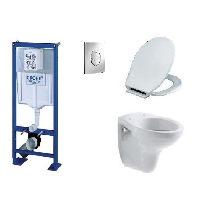 Pack Complet Wc Suspendu Bati Grohe Sl Autoportant Plaque Chrome Cuvette Villeroy And Boch Volta Abattant Siamp Monaco Achat Vente Bati Support Pack Complet Wc Suspendu Ba Cdiscount