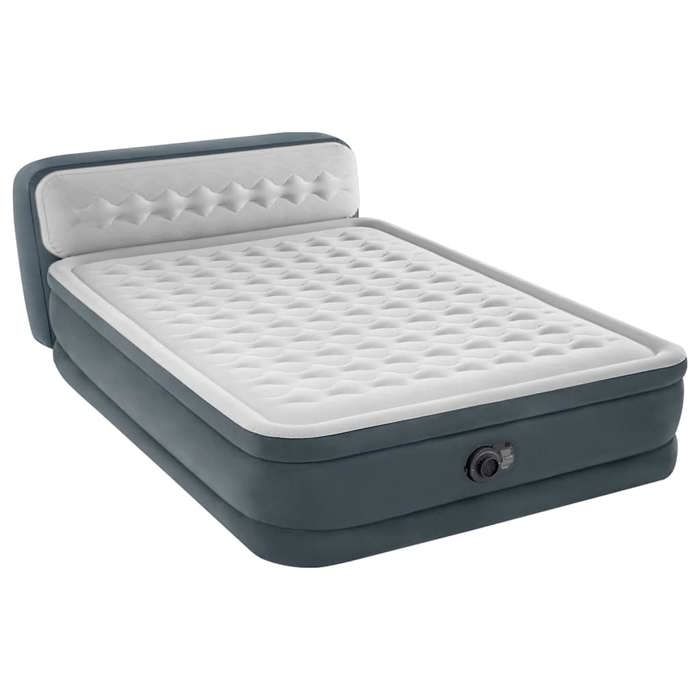 Matelas gonflable - INTEX - Ultra Plush Headboard - 152x203 cm - Pompe électrique - Gris Matelas gonflable - INTEX - Ultra Plush Headboard - 152x203 cm - Pompe électrique - Gris