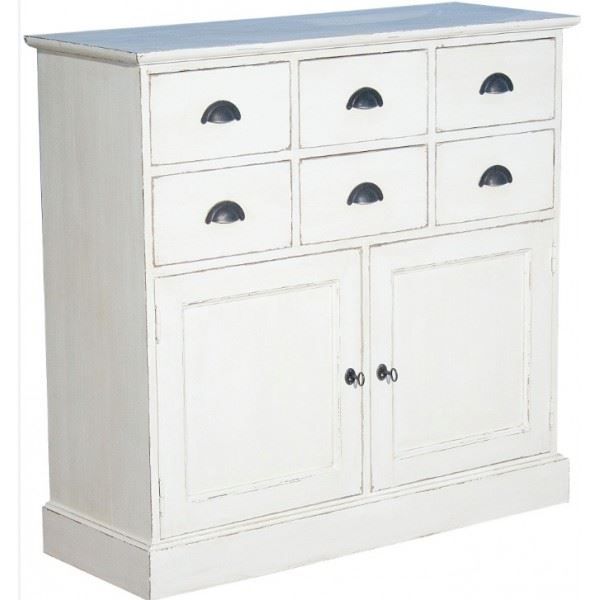 Meuble D Herboriste Gael Pin Massif Blanc L Achat Vente