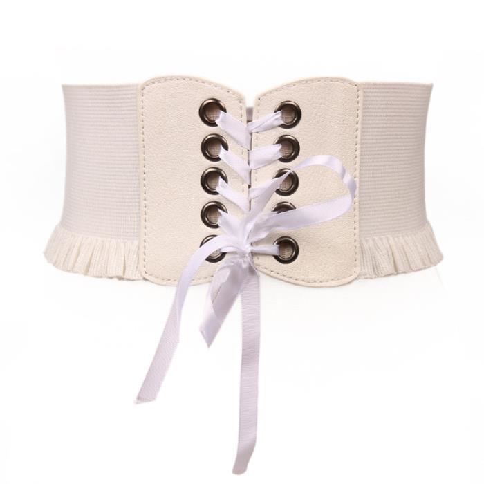 Ceinture corset à fermeture éclair et lacets sur les côtés, modèle
