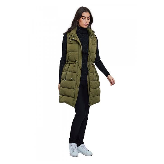 Doudoune sans manches capuche Kaki Femme Kaki Cdiscount Pr t