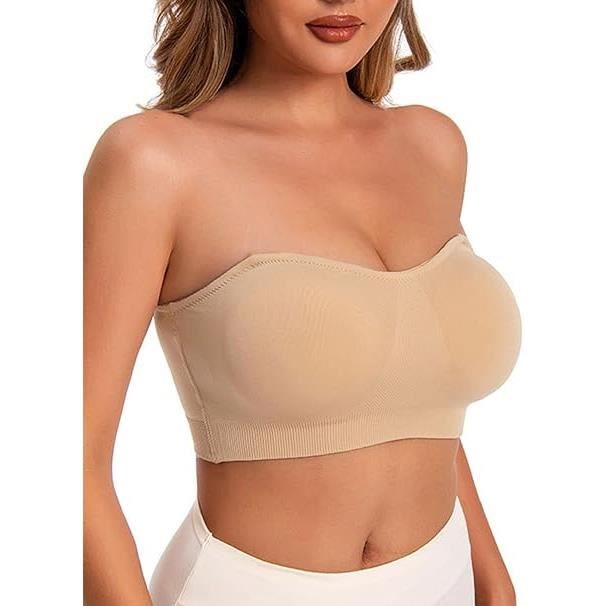 Soutien-Gorge sans Bretelles Femme Push-Up Anti-Glissant