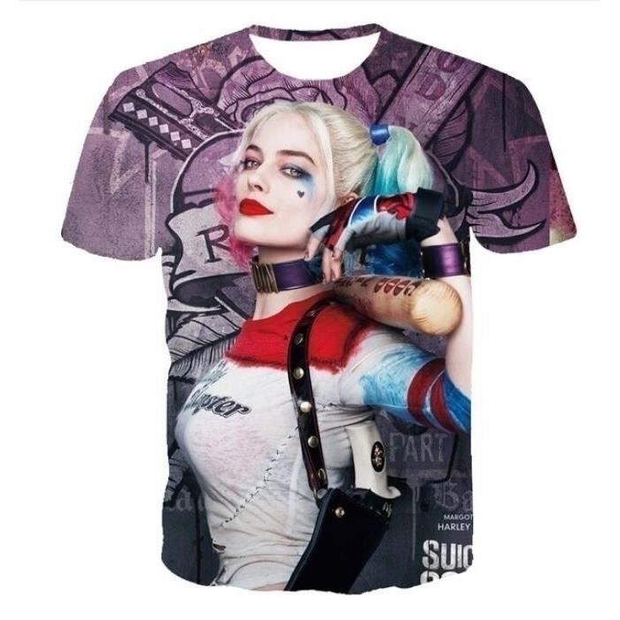 T Shirt 3d Suicide Squad Harley Quinn Joker Anime T Shirt 2018 Nouveau Personnage De Dessin Anime De Harajuku T Shirt Imprime Multicolor Achat Vente T Shirt Soldes Sur Cdiscount Des Le