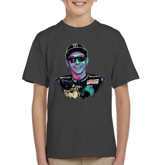 6//7 Ans VALENTINO ROSSI T-Shirt Enfant VR46 The Doctor Officiel MotoGP Jaune