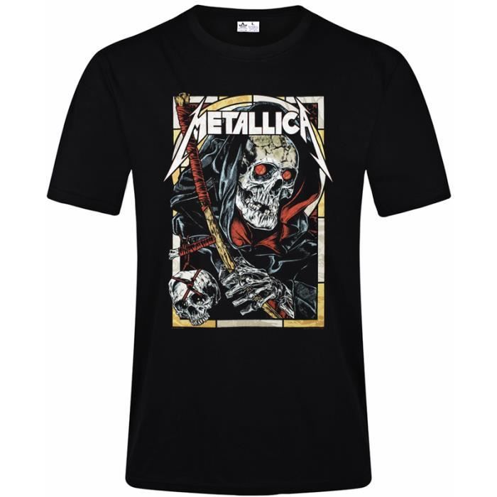 Vêtement T-Shirt Homme METALLICA Death Reaper Tee shirt Noir Rock Punk  Heavy Métal Personnalisé Noir - Cdiscount Prêt-à-Porter