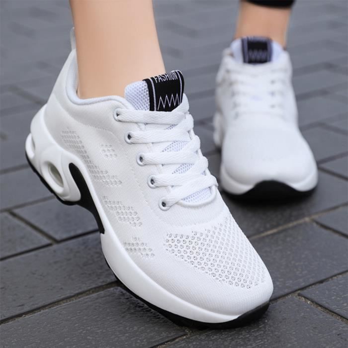 Luotuo Femme Baskets Chaussures de Coussin dair Mesh Respirante à Confortables Running Fitness Sneakers Outdoor Casual Fonctionnement occasionnels baskets à lacets chaussures de course de sport 