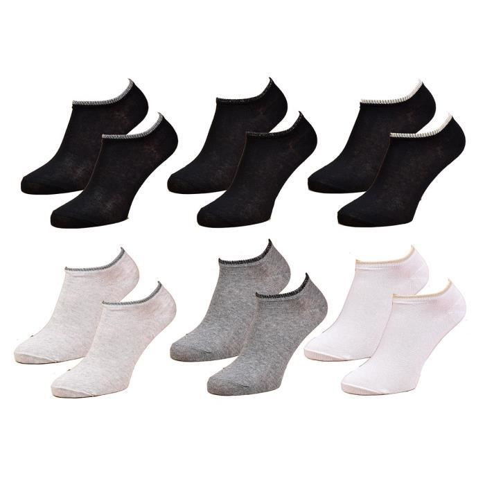 Chaussettes pour femme INFINITIF Pack de 6 Sneakers Noir Qualite et Confort