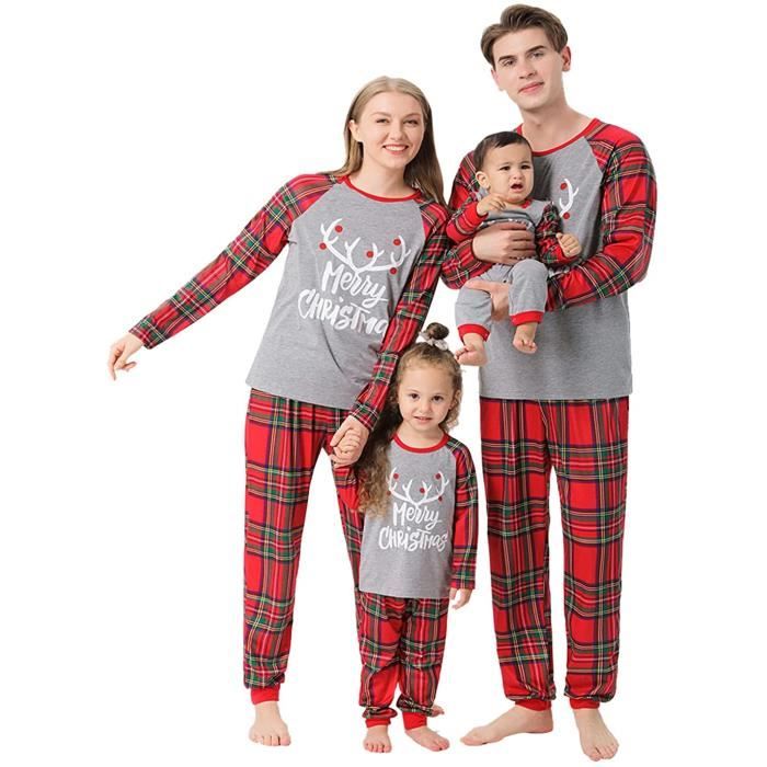 Cadeau Noël Pyjama Noel Famille Hiver Avec Imprimé Ensembles