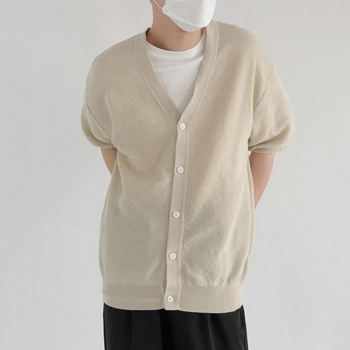 Cardigan Femme été Léger En Coton - Manches Courtes, Coupe Oversize - Idéal Pour Plage, Loungewear, Tenue Décontractée