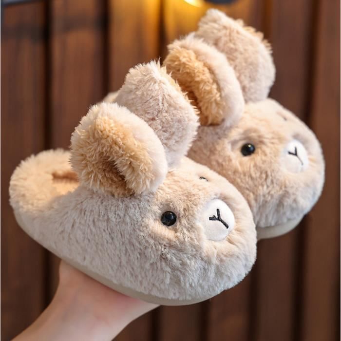 Pantoufles fille 35 - Hiver chaud - Chaussons animaux - Peluche douce -  Garçon - Chaussons en feutre - Pantoufles pour enfants - Dessin animé 