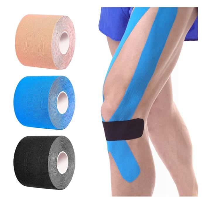 ZESLIV 2 Rouleaux Bande De Kinésiologie Violet 5cmx5m Professionnel Ruban Adhésif De Kinésiologie Bande Pour Le Genou Et Le Maintien Musculaire Kinesiology Tape Impermeable Et Elastique