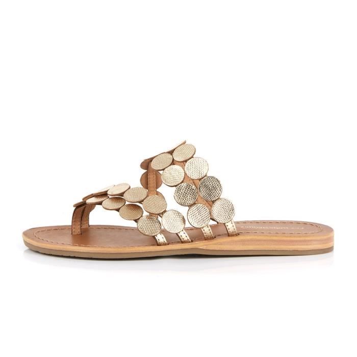 Sandales Les Tropeziennes en cuir or pour femme Les Tropeziennes