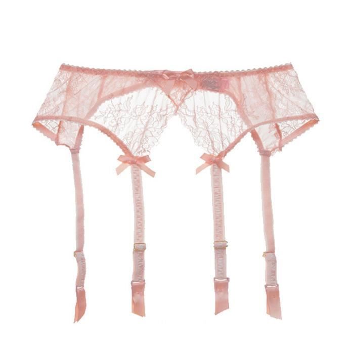 Portejarretelle,Portejarretelles en dentelle rose pour dames,sexy,lingerie,string,bas de