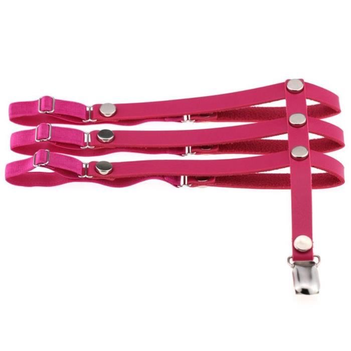 Ensemble Harnais De Corps Pour Femme Avec Soutien-gorge Pentagramme Style Gothique Punk Jarretière Jambe Taille Danse élastique Accessoires Carnaval, Violet, Taille Unique