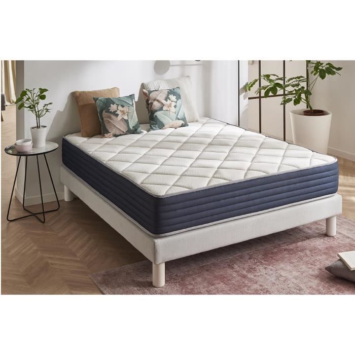 Matelas VISCO KING 180x200 en mousse à mémoire de forme THERMOSOFT-Système HR multicouches BLUE LATEX®-Support adaptatif progressif