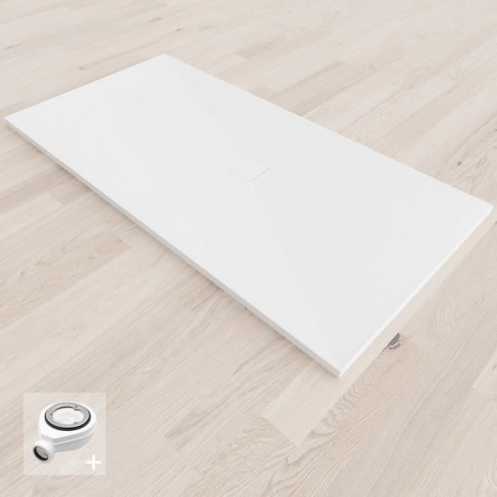 Receveur de douche extra-plat BAYA - SANIVERRE - Blanc - Antidérapant - Résistant aux chocs et aux rayures