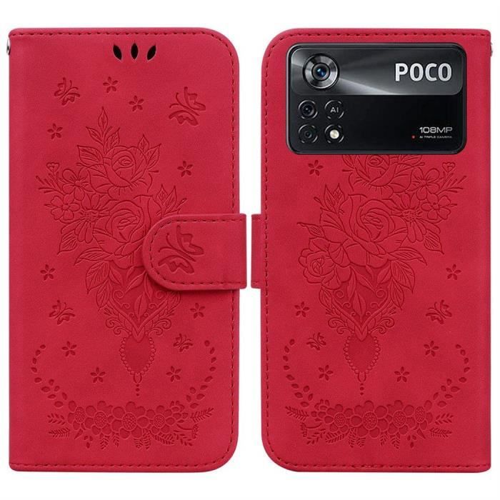 Housse Portefeuille Pour Xiaomi Poco X4 Pro 5G - Cuir Synthétique, Protection Anti-choc, Noire