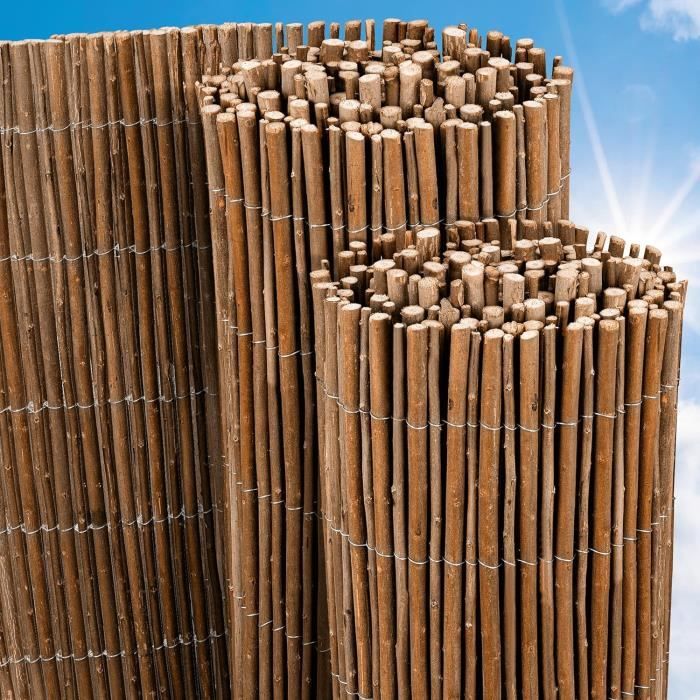 wolketon Canisse en PVC Brise-Vue Bambou 100x300cm Coupe Vent clôture barrière/Résistant aux UV/Ajustable/pour Balcon Terrasse Jardin Patio Piscine 