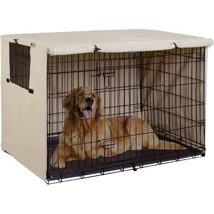 Explore Land Housse de cage pour chien en polyester durable de 91,4 cm -  Ajustement universel pour cage métallique (brun clair)64