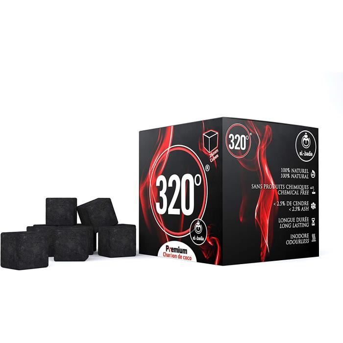Charbon De Noix De Coco Tom-BBQ - Boîte 4 Kg (144 Briquettes), Combustion 120 Min, Qualité Premium