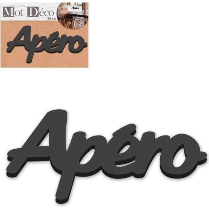 Mot Decoratif 30 Cm Noir Apero Achat Vente Objet Decoratif