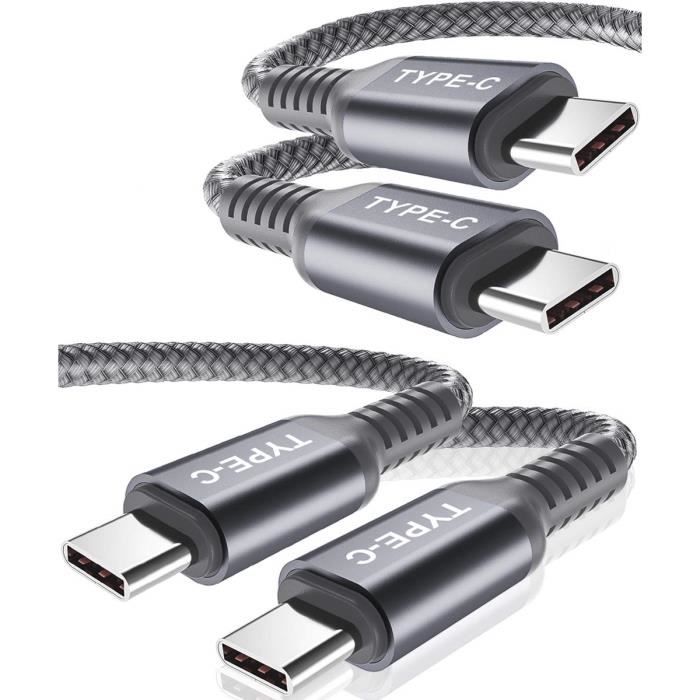 Câble Usb C Vers Type C 100W 2M 2-Pack,Charge Rapide Cordon Pd Chargeur  Pour Macbook Pro Mac,Iphone 15,Ipad Pro 2021 11 12.9 [J371] - Cdiscount  Téléphonie