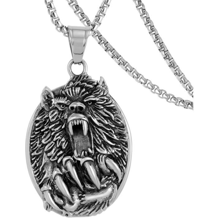 Collier pendentif tête couronne Hip Hop Discuting