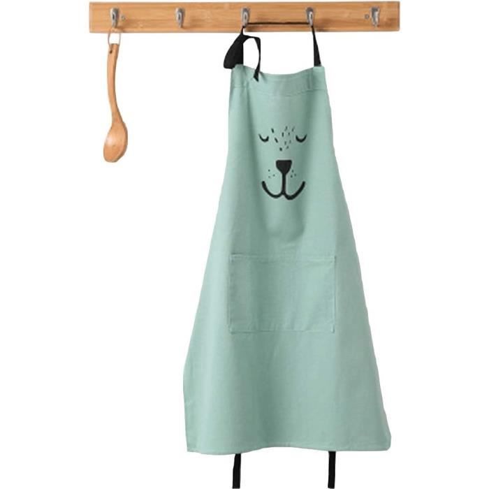 Tablier De Cuisine Enfant – Motif Fraise Rouge, En Coton, Réglable, Avec Poche, Pour Peinture, Barbecue, Atelier