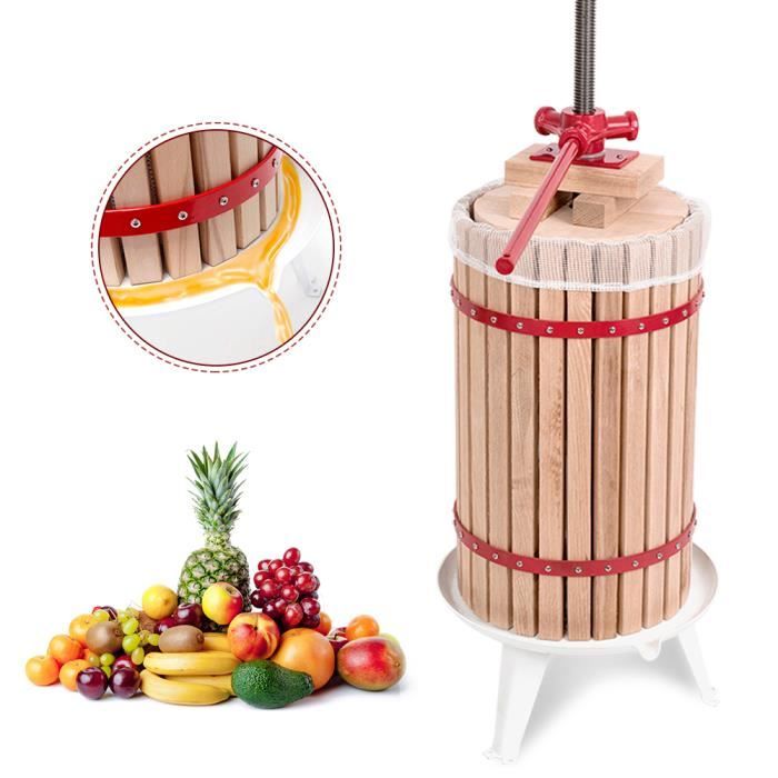 Pressoir à Fruits Et à Vin Manuel 3 L - En Bois De Hêtre Authentique
