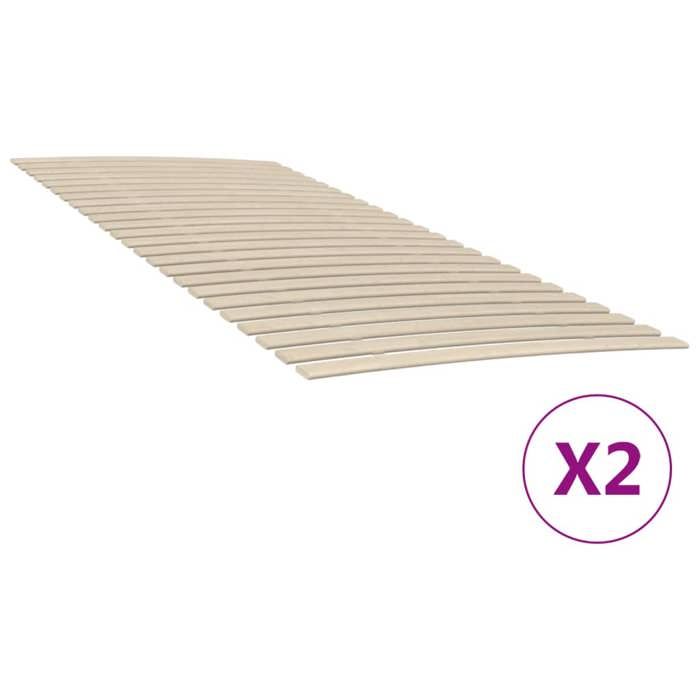 vidaXL Lattes de rechange pour sommier avec 48 lattes 2 pièces 90 x 200 cm 3203725
