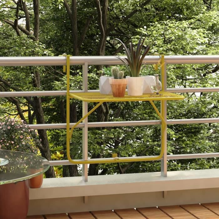 "promo"table extérieure lmt - table de balcon doré 60x40 cm acier 2,92kg