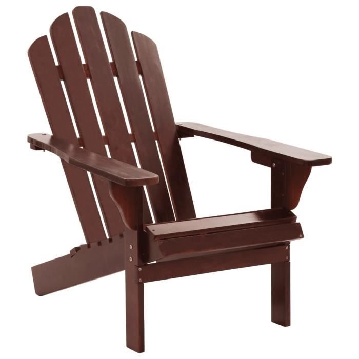 wxs - sièges de jardin - chaise de jardin avec pouf bois marron