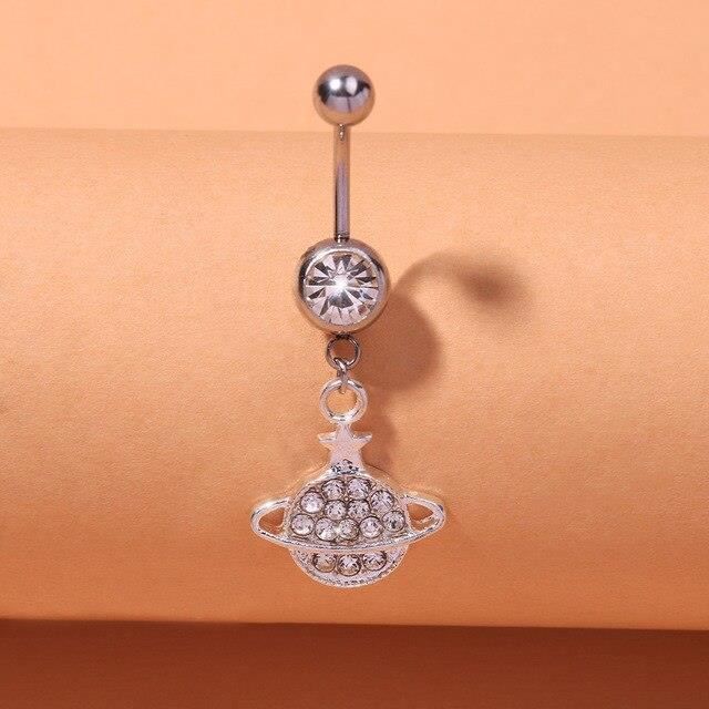 Anneau de nombril,10Piercing de nombril en cristal couleur or pour femmes, bijoux de corps