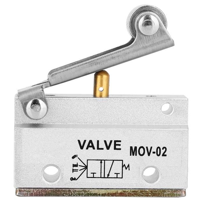 Vanne Mécanique Pneumatique 2 Voies MOV-01 – G1/8, Bouton Noir, Contrôle Fiable Pour Systèmes D'Air