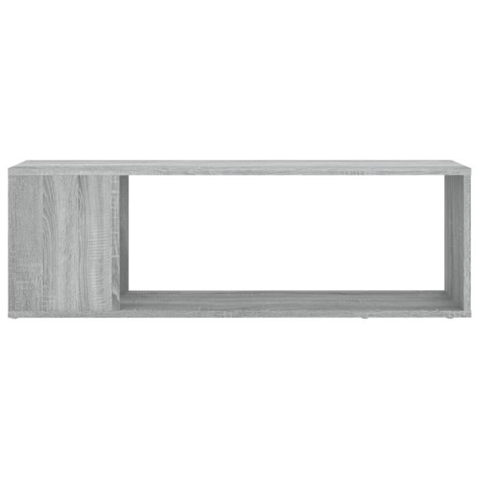 Meuble TV Sonoma Gris 80x35x54 Cm Woonisher - Bois D'ingénierie - Grand Rangement - Design Moderne Pour Salon Ou Chambre - 10
