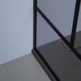 Cabine de douche à l'italienne 110cm verre clair cadre noir - Noir - Verre-1
