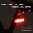 Feu arrière vélo Wotumeo® rechargeable USB LED COB puissante 120 lumens - Rouge-1