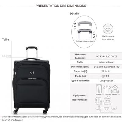 Valise souple DELSEY PARIS Sky max cm Extensible