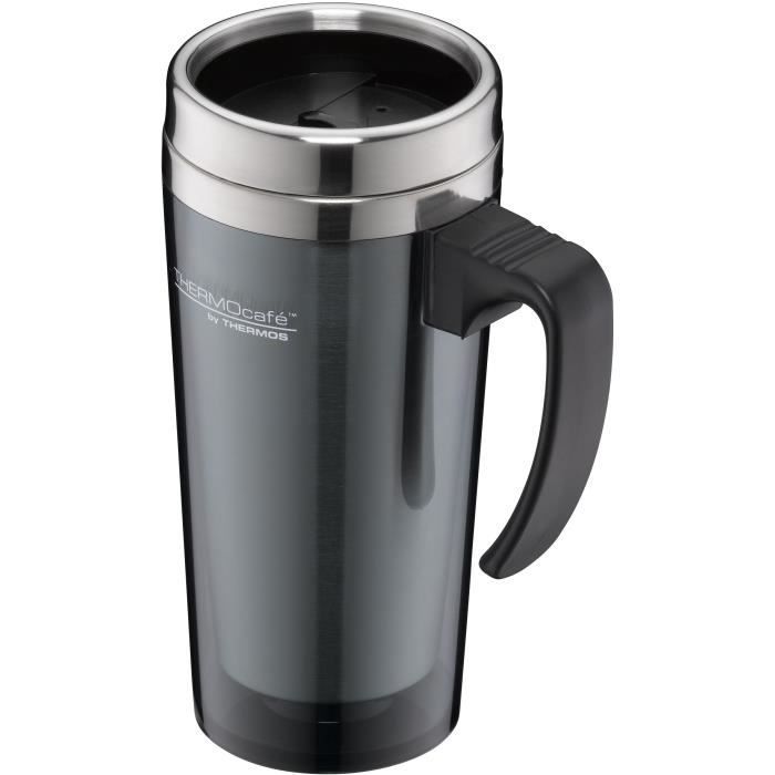 Thermos Grand Format Familial Isotherme - Argent/Noir - NEUF Avec Poignée Pliable