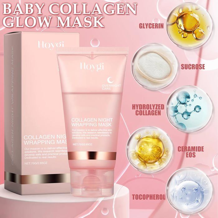 Masque Facial Nuit Au Collagène Hydrolysé - Masque Peel-off Enveloppant - Neuf