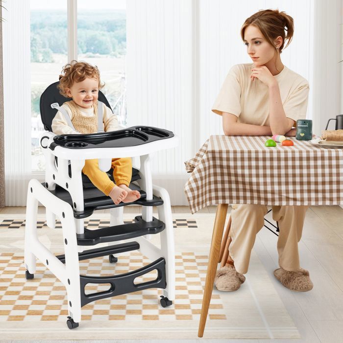 COSTWAY Tente De Jeu 6 En 1 En Bois – Table, Chaise, 6 Bacs, Coussin – Pour 5-6 Enfants De 2 à 6 Ans