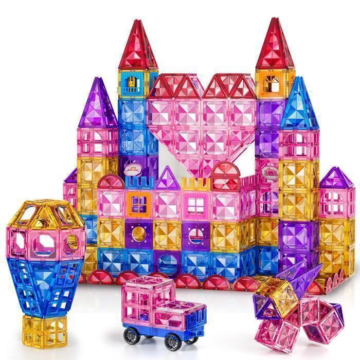 34 pièces-Décennie s de construction magnétiques pour enfants, course