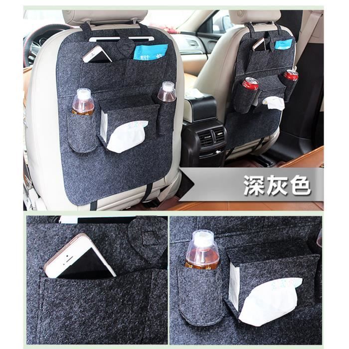 ECENCE 2x protege dossier voiture Protecteur de siège arrière en feutre  pour enfants 60cm/23,6inch Organiseur de sac de dossier de siège Système de  rangement avec support de tablette pad en destockage et