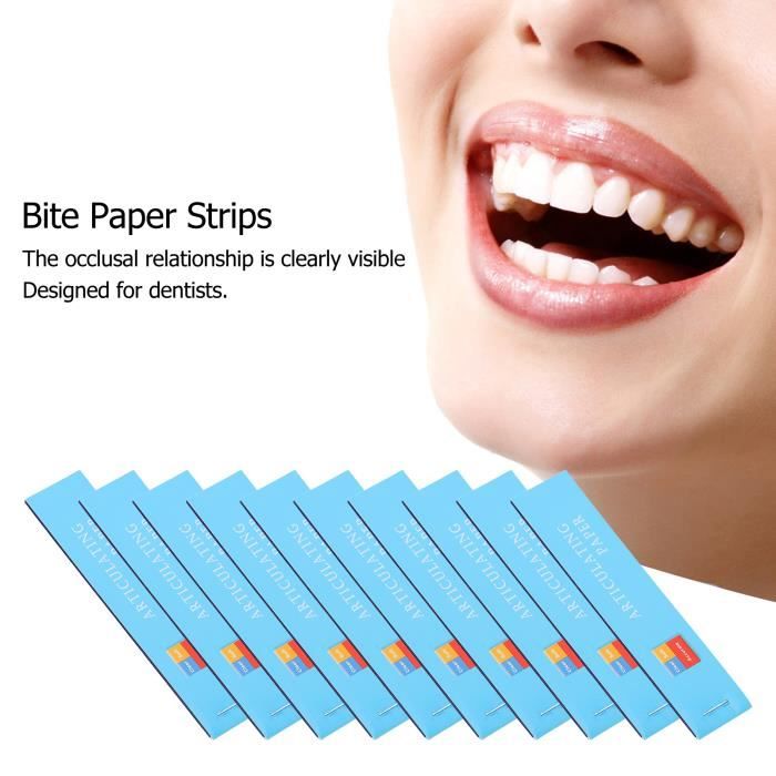 400pcs Papier Articulé Dentaire, Bandes Minces Bleues Papier Articulé  Dentaire Double Face Bandes De Papier Articulé Oral : : Hygiène et  Santé