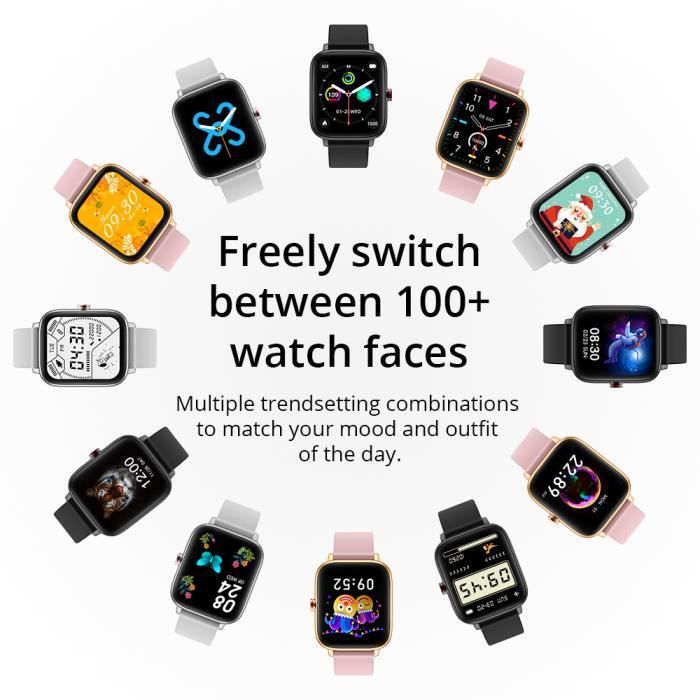 Montre Connectée LIGE – écran AMOLED 1,95", Batterie 360 MAh, IP68, Santé/sport, Homme Femme