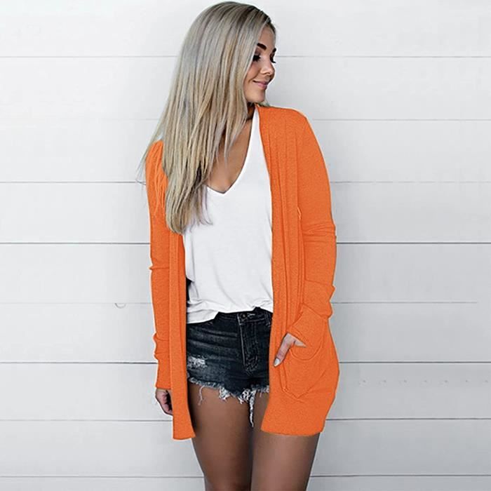 Gilet long orange femme 2025