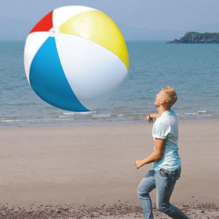 Ballon De Foot Géant Gonflable – Diamètre 100 Cm – Jouet De Plage XXL Pour Été, Piscine Et Fêtes – Robuste Et Léger