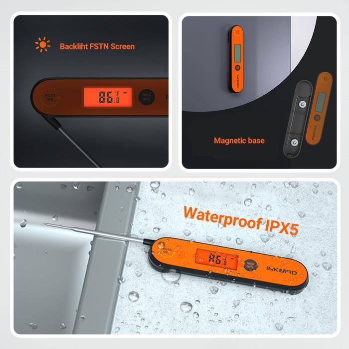 Inkbird IBBQ-4BW Thermomètre Wifi Bluetooth pour Barbecue avec 4  Température Sonde Cuisine,Thermomètre de Cuisson [75] - Cdiscount Maison