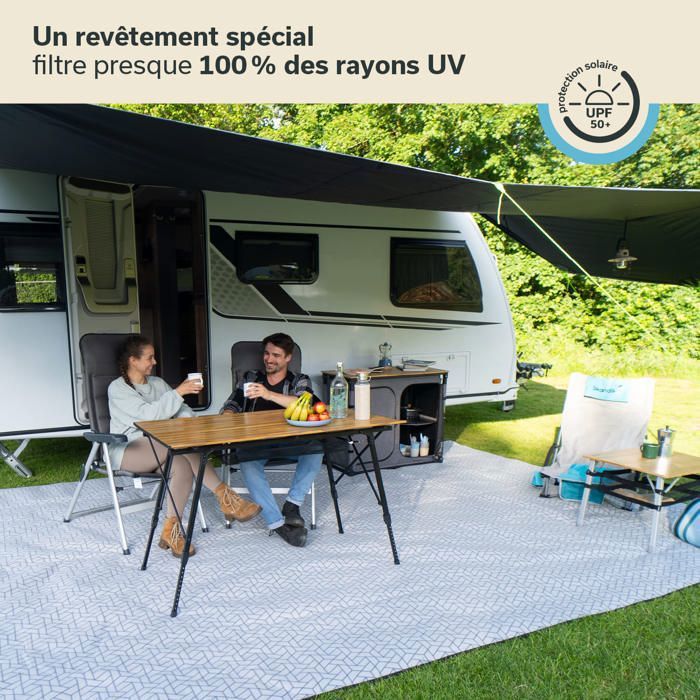 Voile d'ombrage auvent Skandika Freeway Caravan 4m - Protection solaire contre UV pour caravane - Abri auvent - Jardin