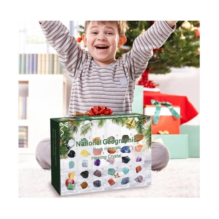 Calendrier De L'Avent Pierres Précieuses 2024 - 24 Cristaux Naturels Pour Enfants Et Adultes